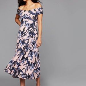 A Pea in the Pod off the shoulder a line dress